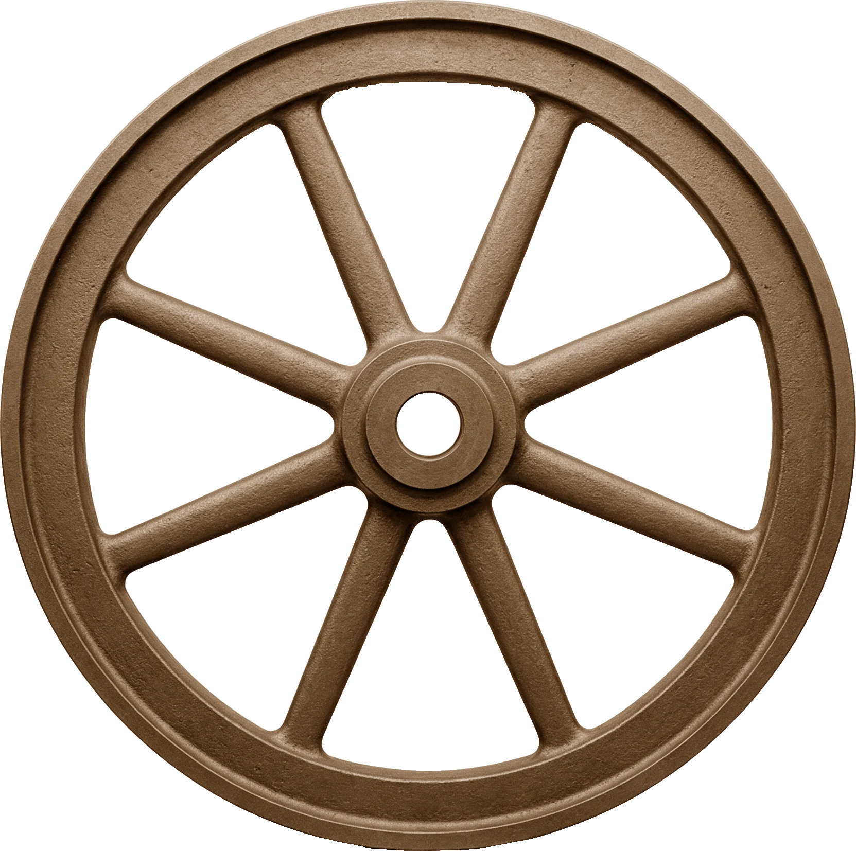 A cast-iron mill flywheel